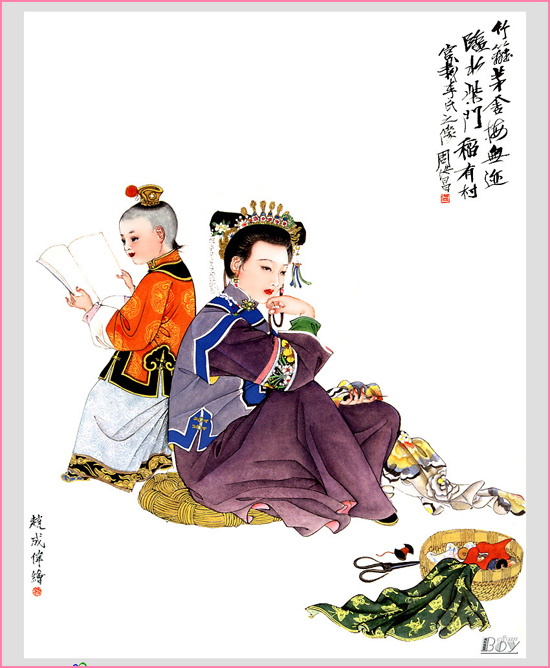 刘旦宅的红楼人物主题绘画作品