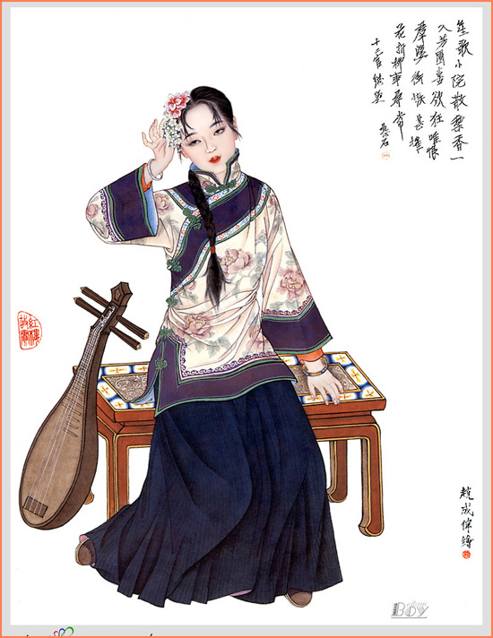 刘旦宅的红楼人物主题绘画作品
