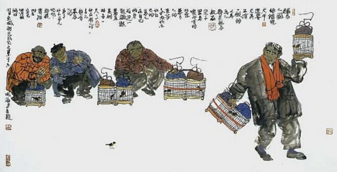 马海方老北京百姓风情水墨画（一）