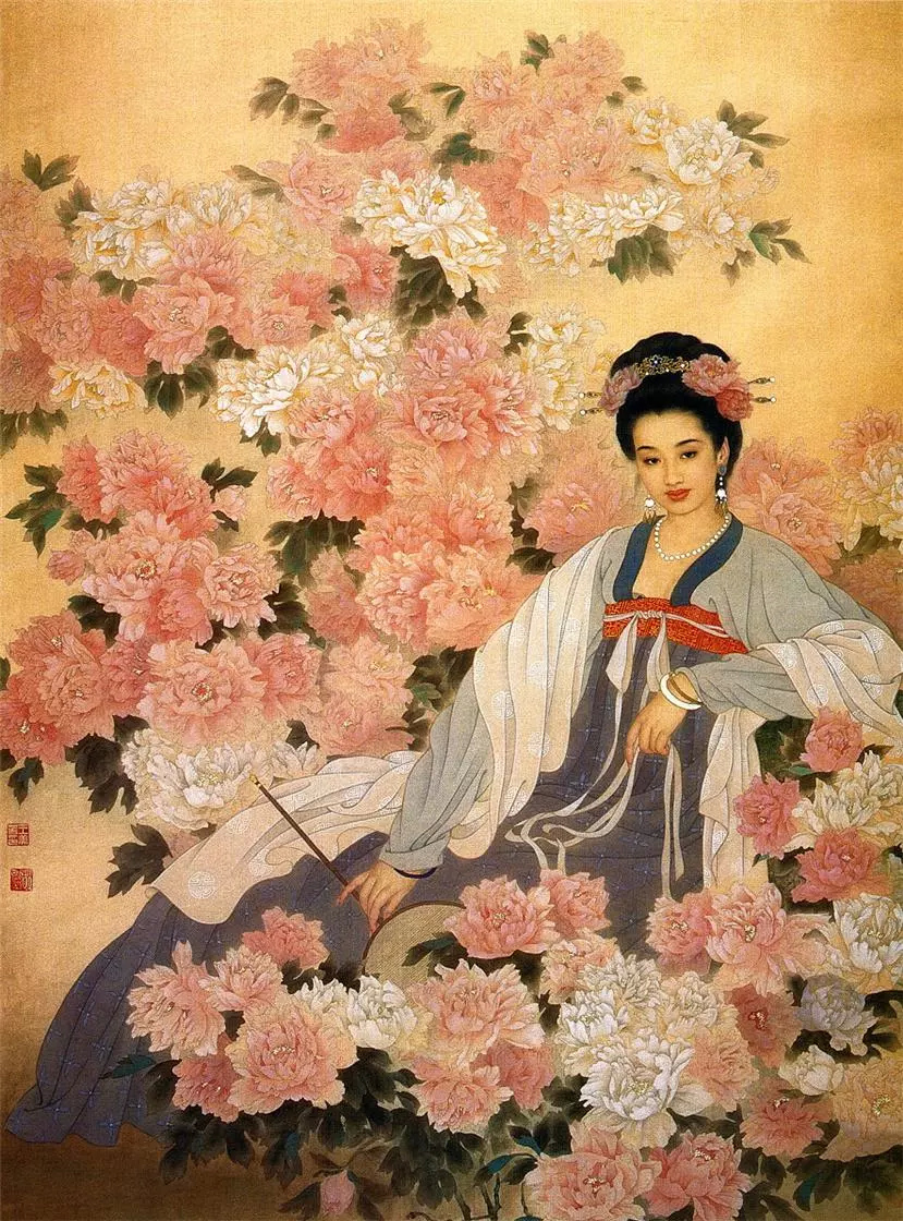 赵国经工笔仕女绘画艺术作品