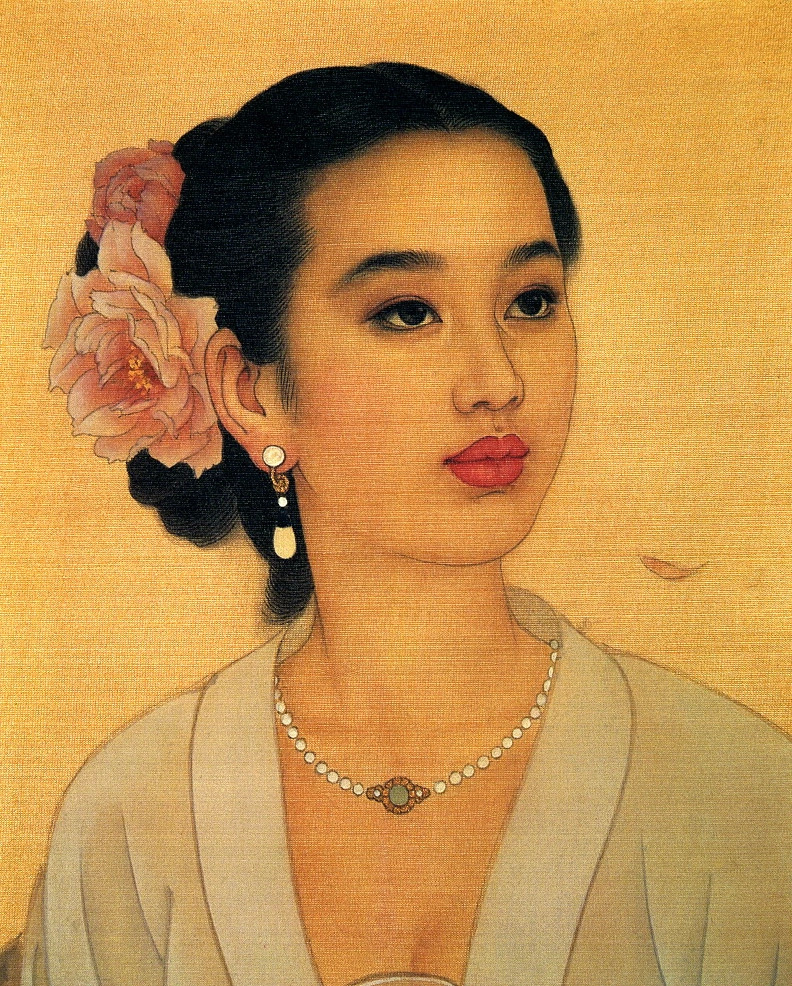赵国经工笔仕女绘画艺术作品