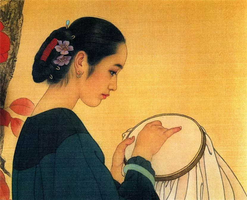 赵国经工笔仕女绘画艺术作品