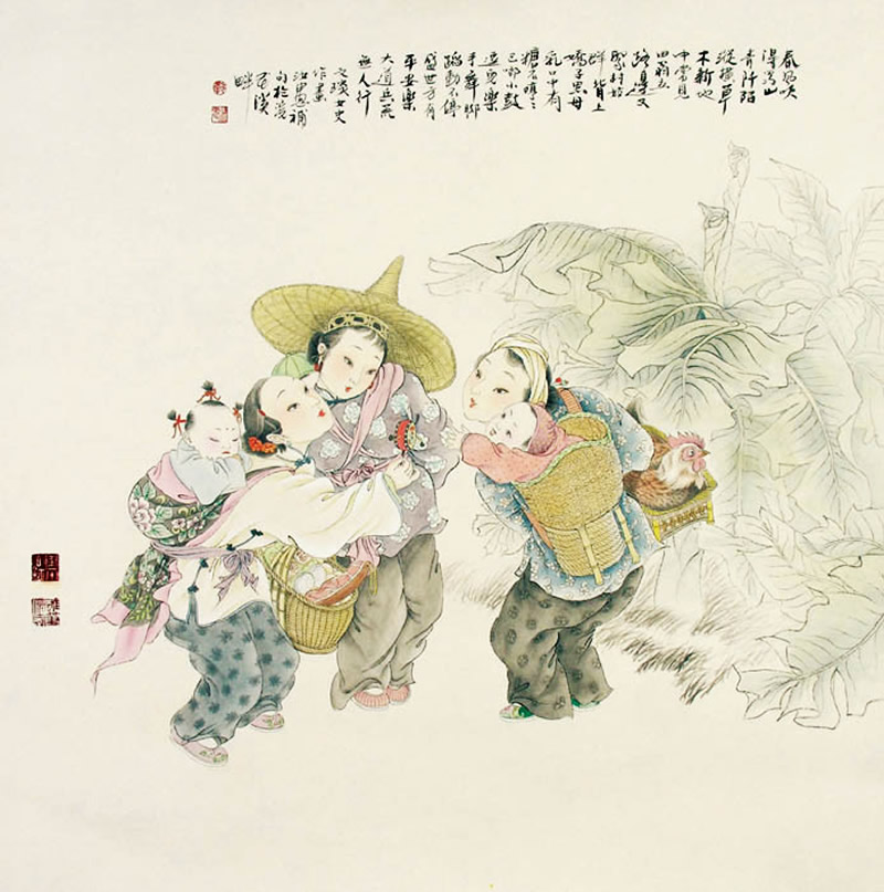 中国当代名家武卫萍的四川民俗风情画