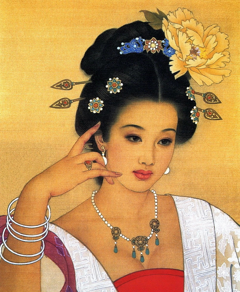 赵国经工笔仕女绘画艺术作品