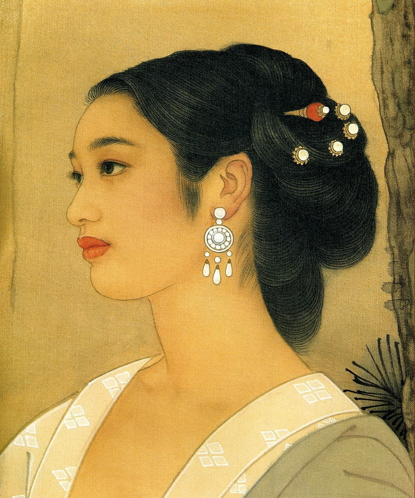 赵国经工笔仕女绘画艺术作品