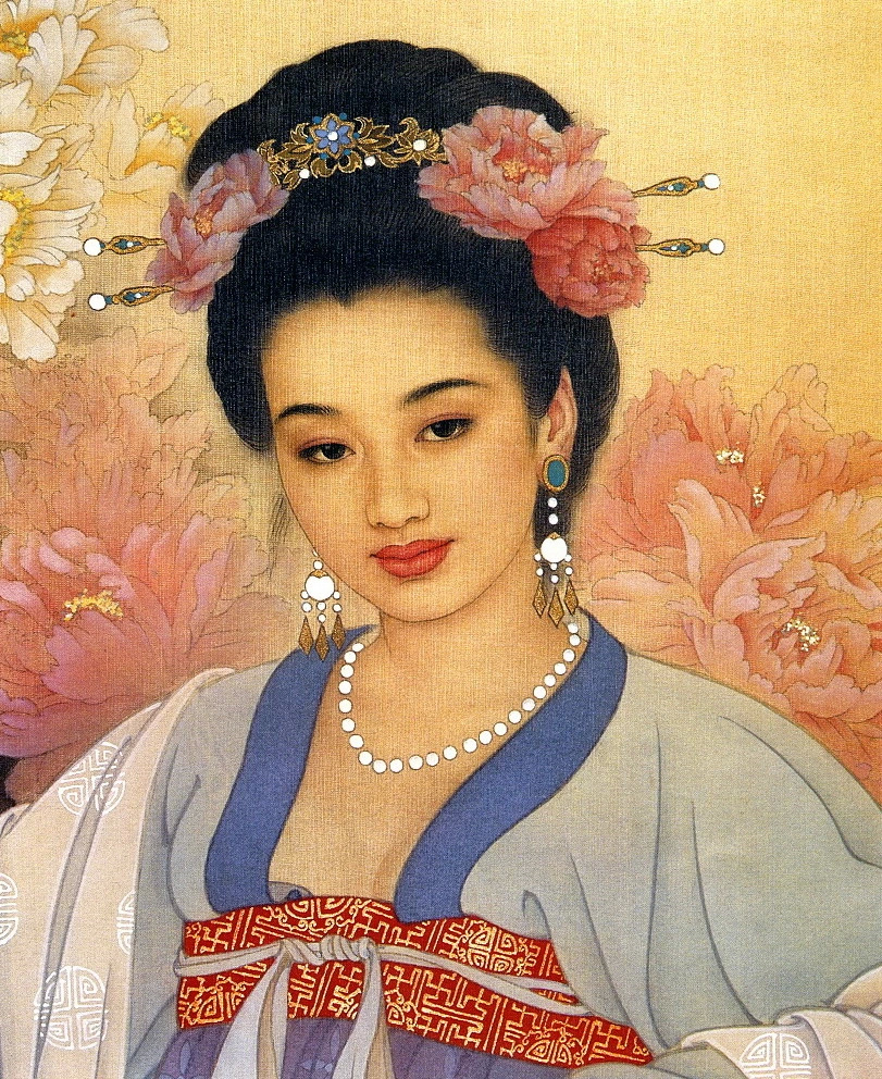 赵国经工笔仕女绘画艺术作品