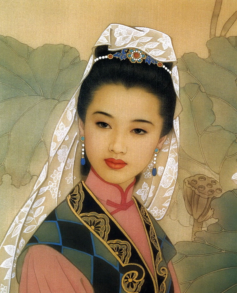 赵国经工笔仕女绘画艺术作品