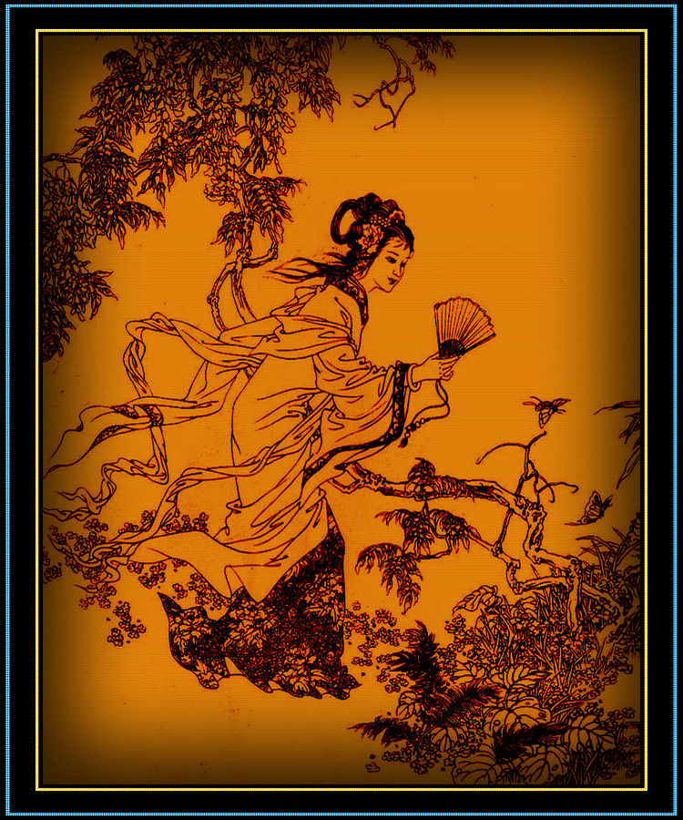 中国古典绘画--宝钗扑蝶（三）