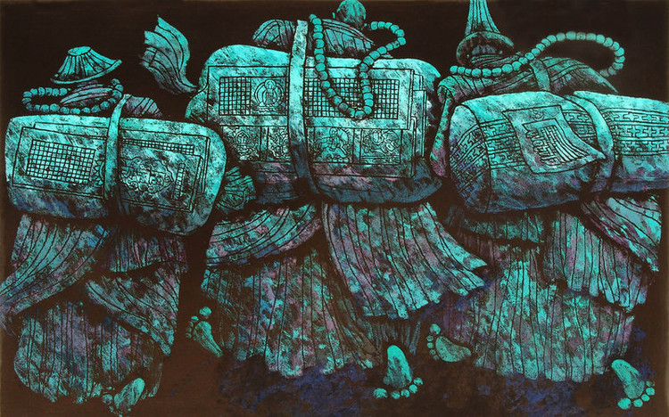 藏族祥巴版画艺术作品