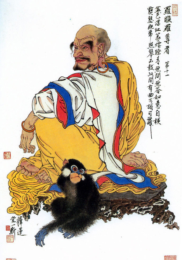 精美的十八罗汉绘画艺术作品