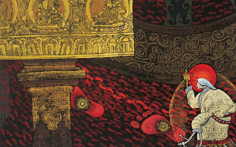 藏族祥巴版画艺术作品