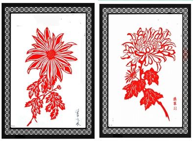 精美的菊花主题剪纸艺术作品