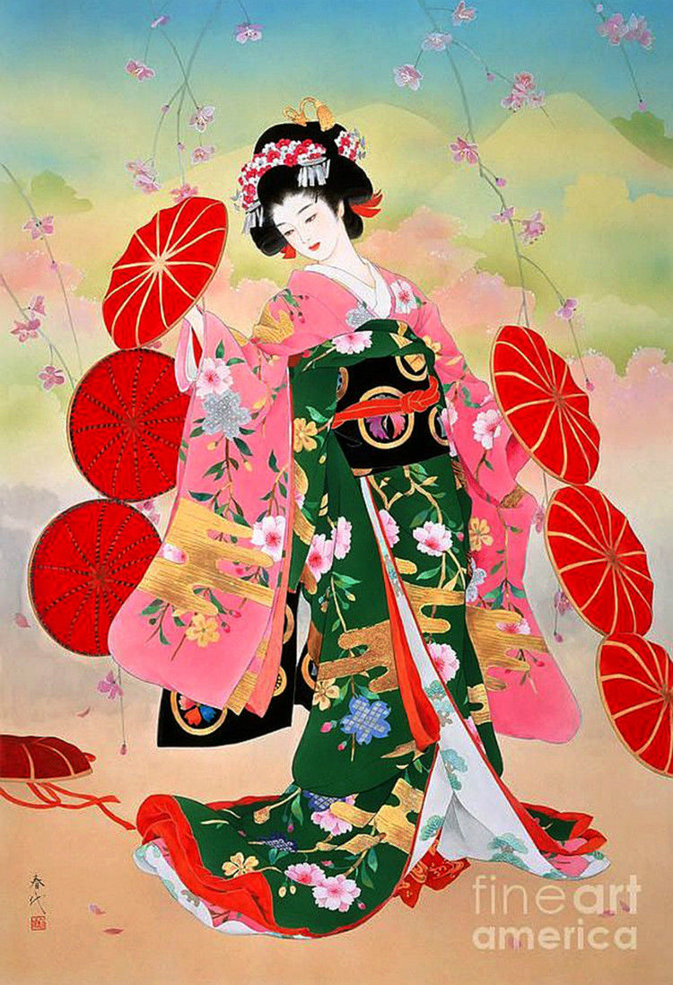 日本艺妓主题插画艺术作品（二）