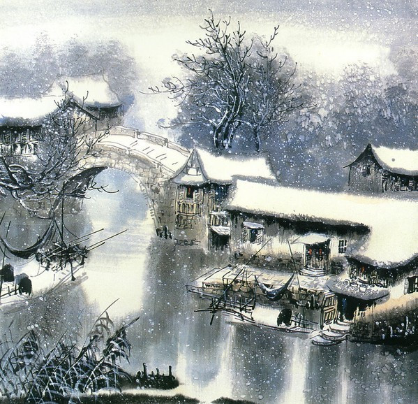 烟雨江南主题创意绘画作品