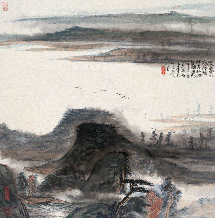 当代画家郑力山水绘画艺术作品