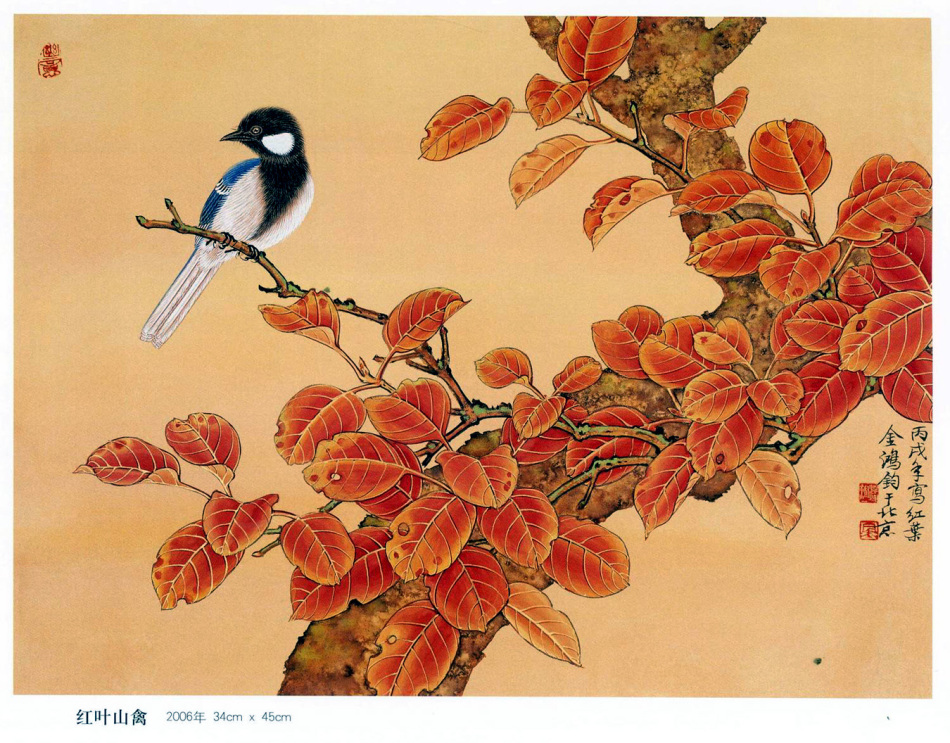 中国现代名家金鸿钧的工笔花鸟绘画（四）