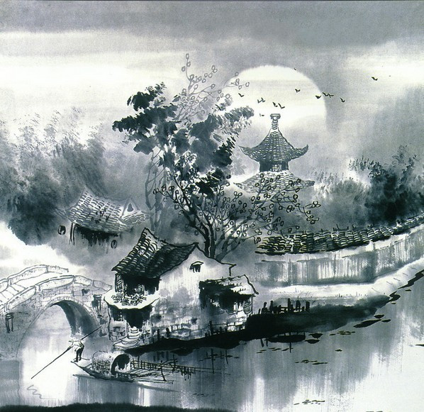 烟雨江南主题创意绘画作品