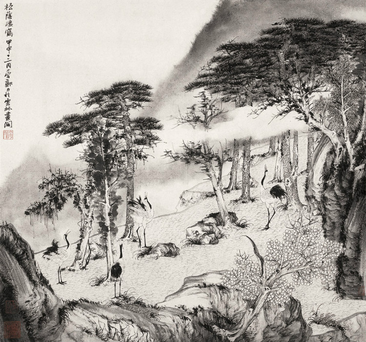 当代画家郑力山水绘画艺术作品