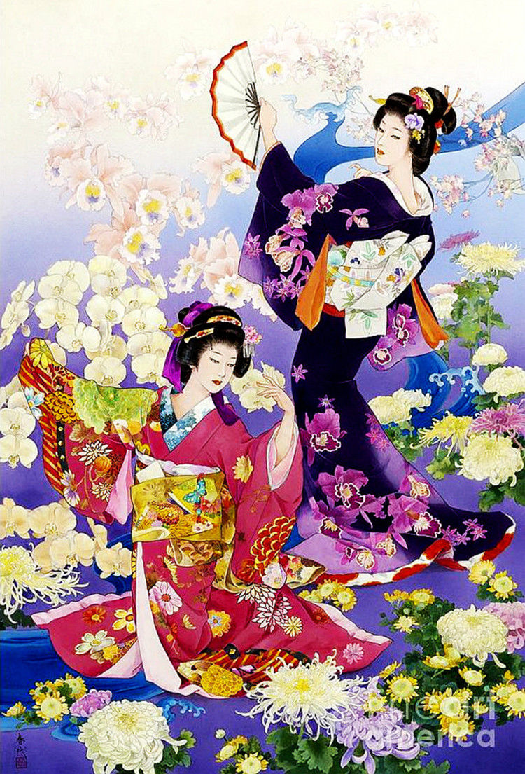 日本艺妓主题插画艺术作品（一）