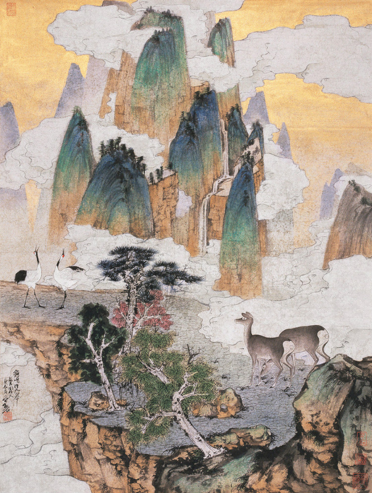 当代画家郑力山水绘画艺术作品