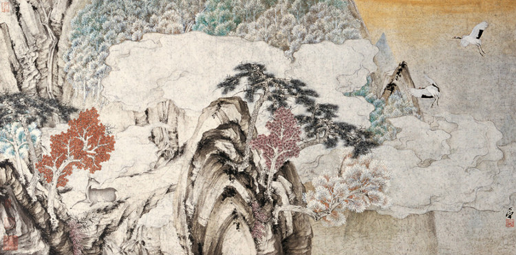 当代画家郑力山水绘画艺术作品