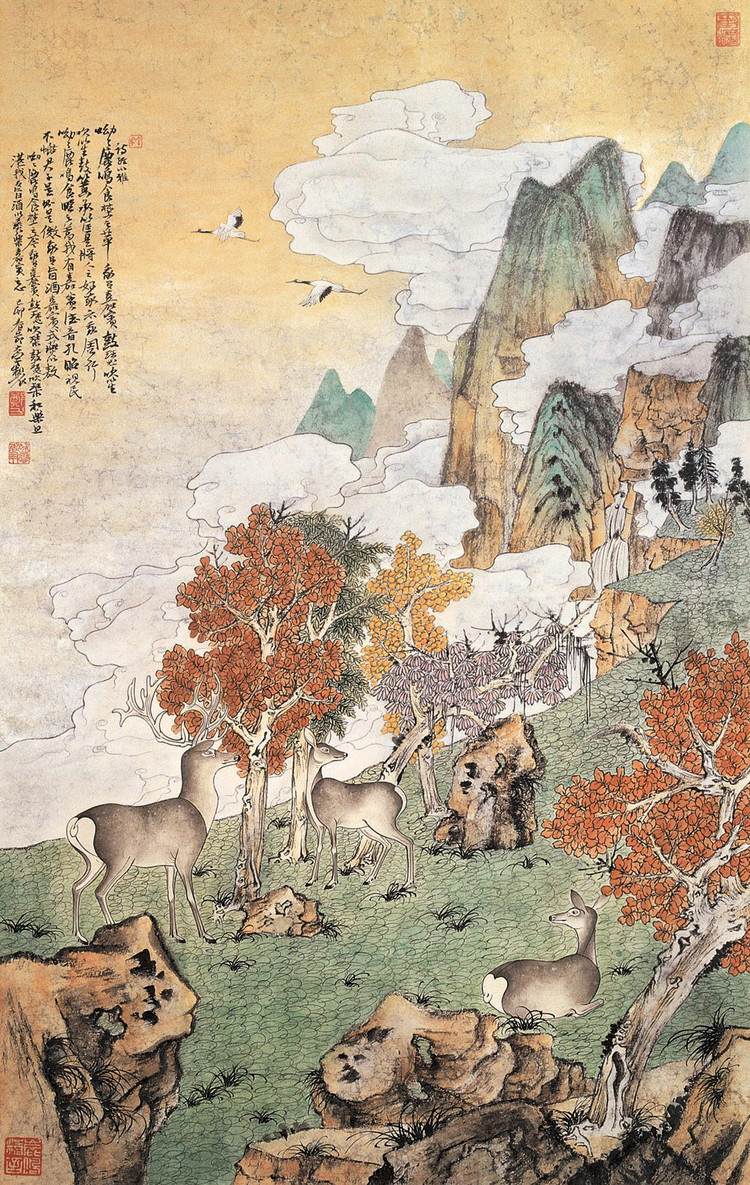 当代画家郑力山水绘画艺术作品