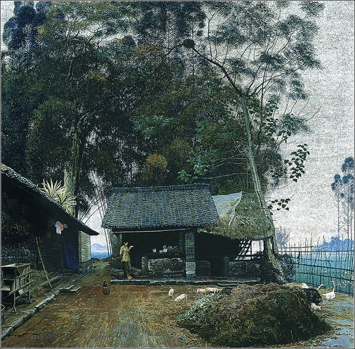 山水幽悠如诗如画的绘画作品