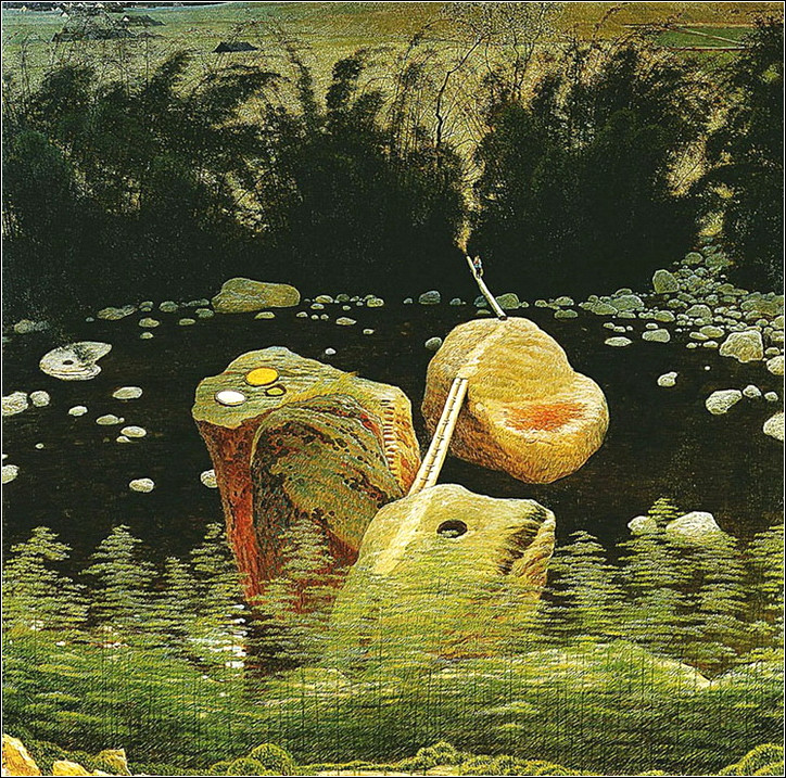 山水幽悠如诗如画的绘画作品