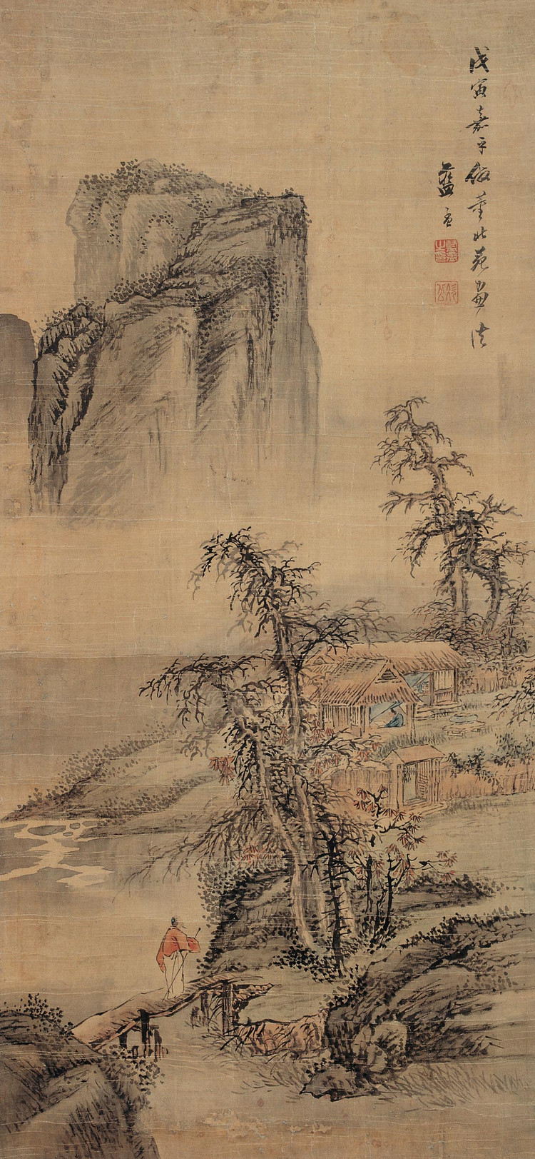 清代画家蓝孟山水绘画艺术作品