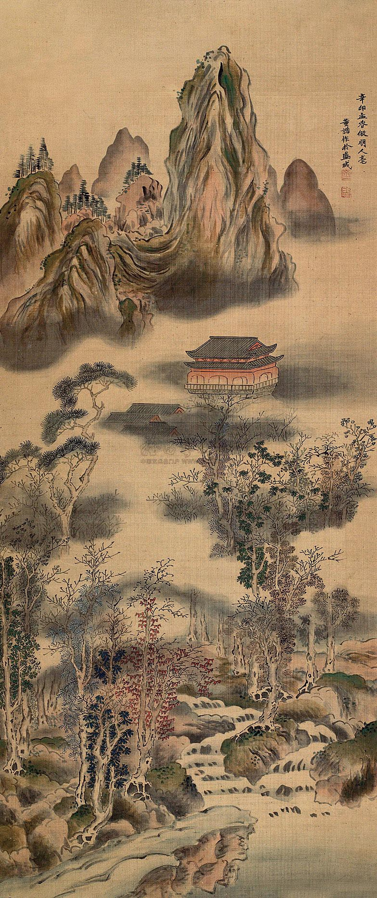 清代画家董诰山水绘画艺术作品