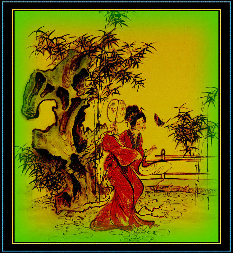 中国古典绘画--宝钗扑蝶（一）