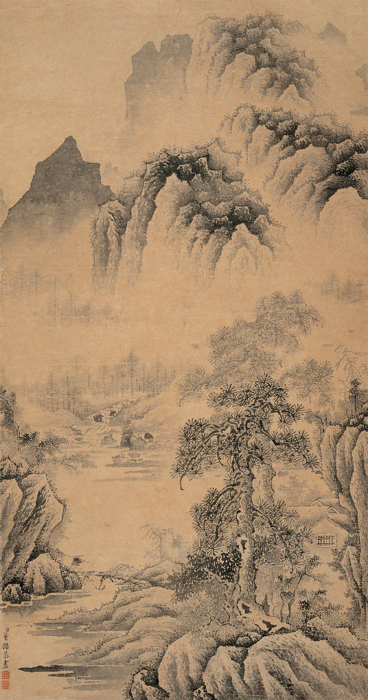清代画家董诰山水绘画艺术作品