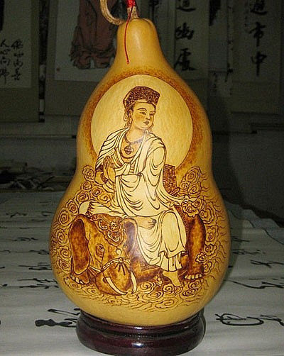 栩栩如生的葫芦烙画艺术品