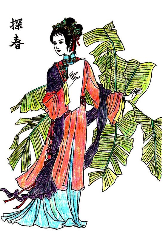 腊笔下的金陵十二金钗绘画作品