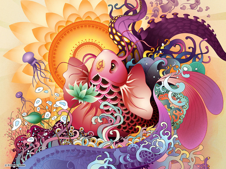 Wallpapers中国风插画设计