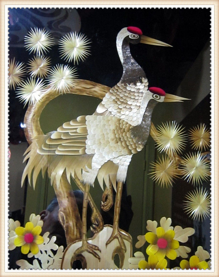 精品的花鸟主题麦秆画艺术（一）
