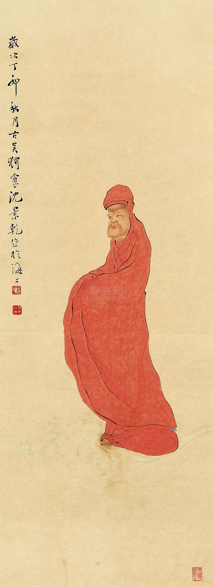 清末画家沈景乾佛像主题绘画艺术作品