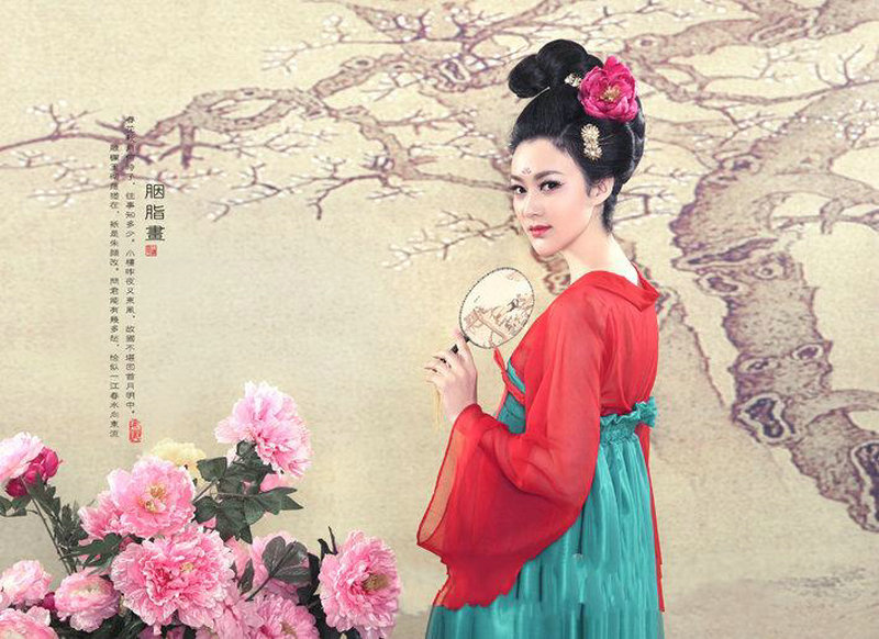 古典风格的胭脂画创意设计作品