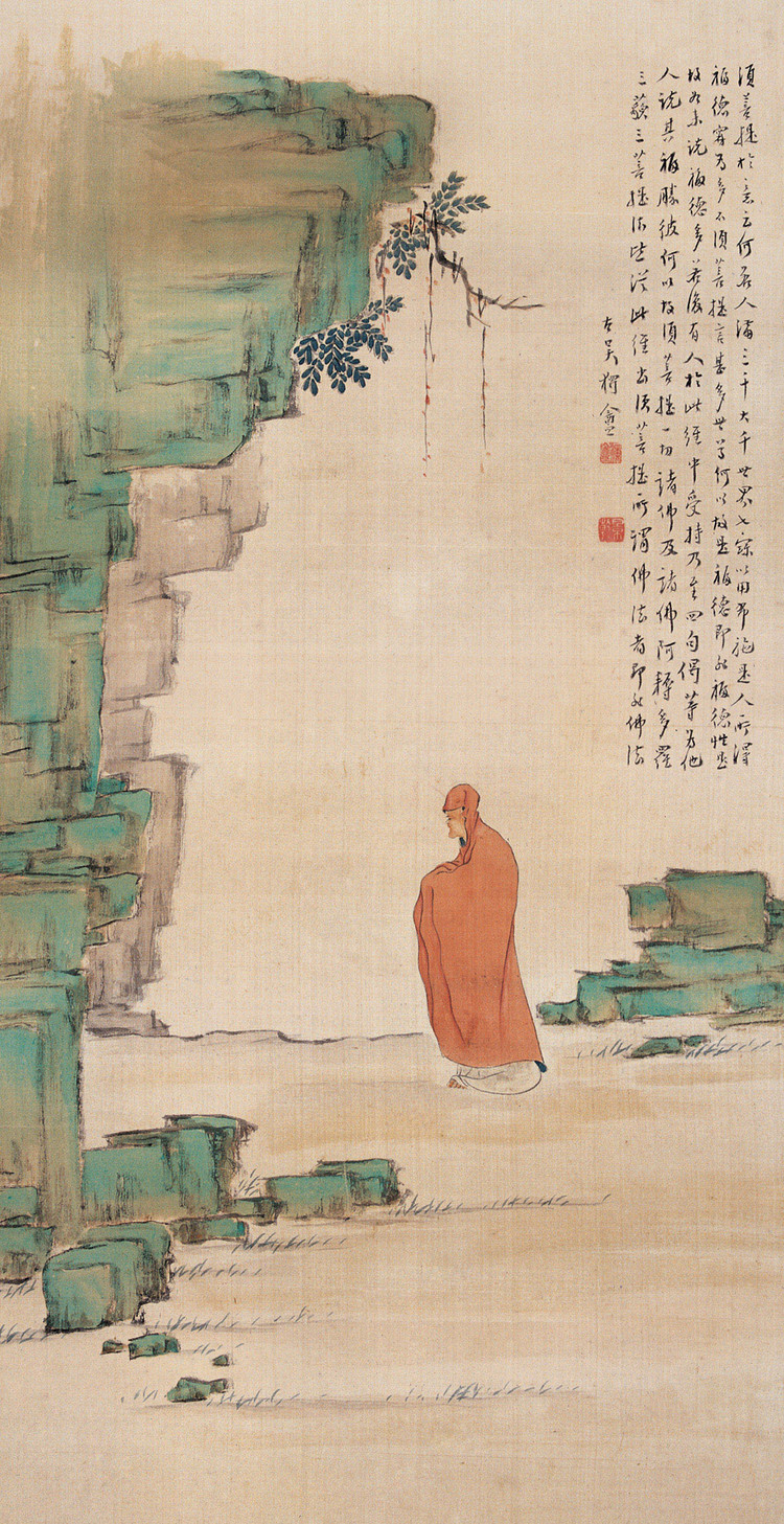 清末画家沈景乾佛像主题绘画艺术作品