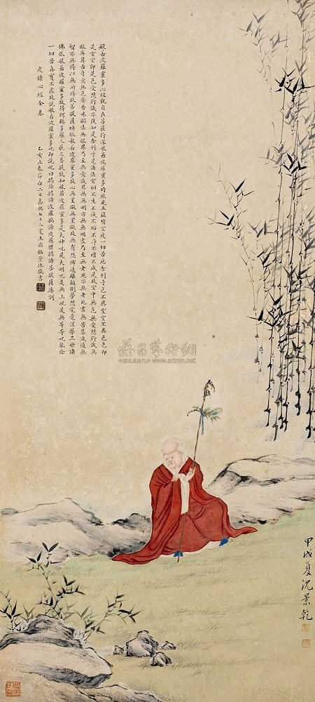 清末画家沈景乾佛像主题绘画艺术作品