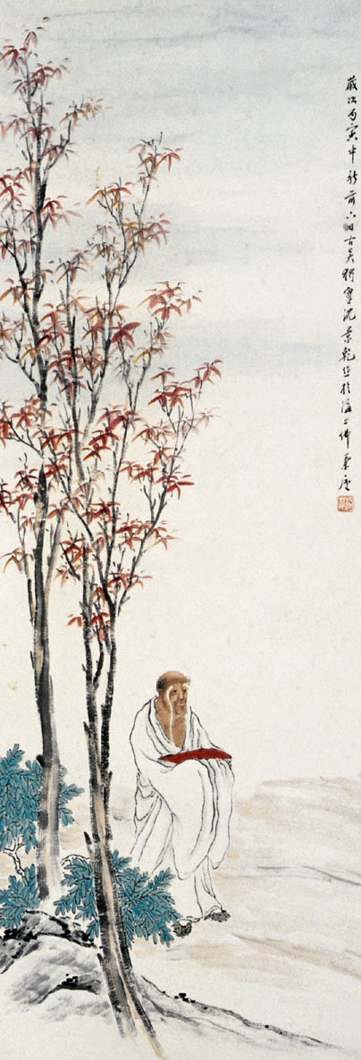 清末画家沈景乾佛像主题绘画艺术作品