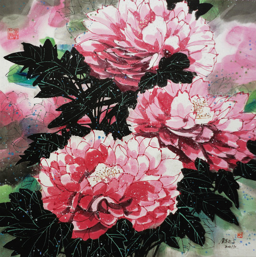 漂亮的彩墨画浓浓的乡情(二)