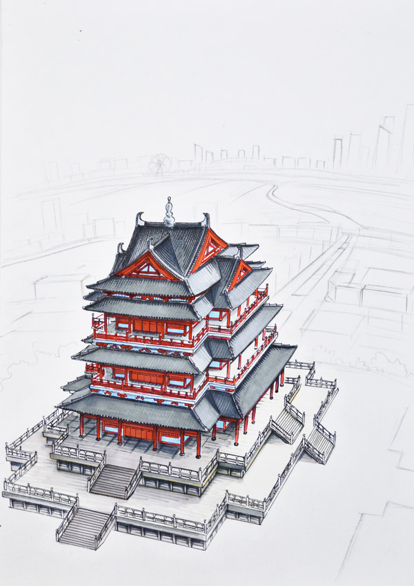 手绘南京创意作品
