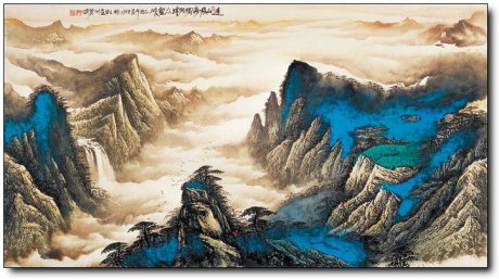 一组气势恢宏的山水绘画艺术作品 