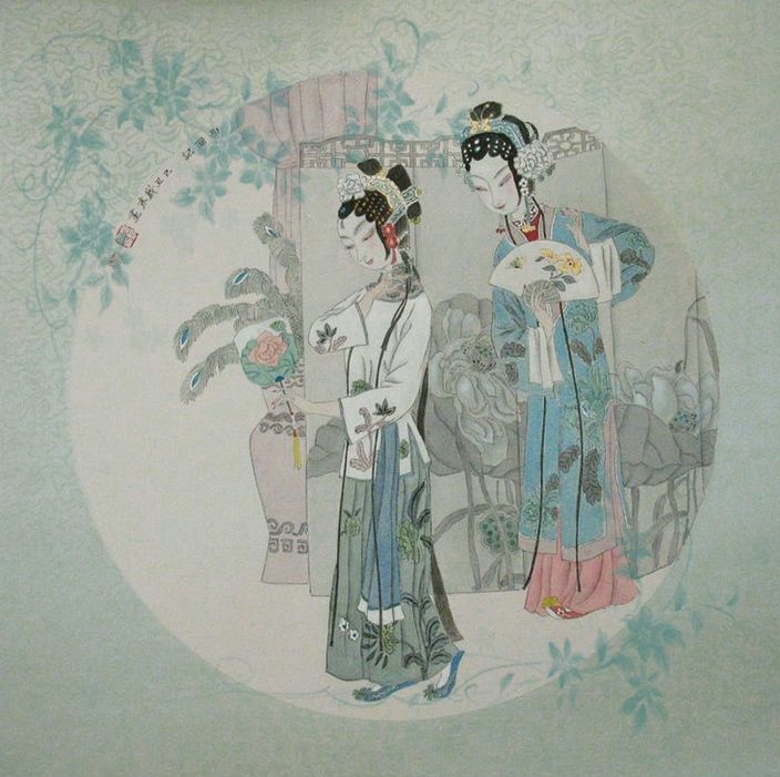 中华戏曲中的才子佳人绘画