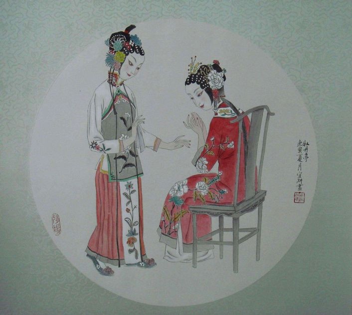 中华戏曲中的才子佳人绘画