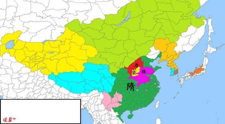 中国历代版图--南北朝至唐朝