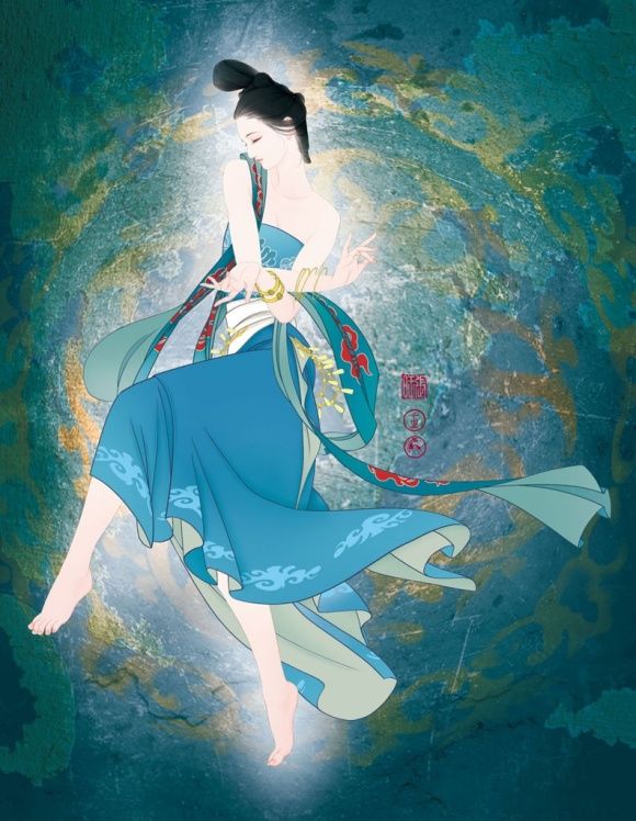 经典飞天主题绘画艺术作品