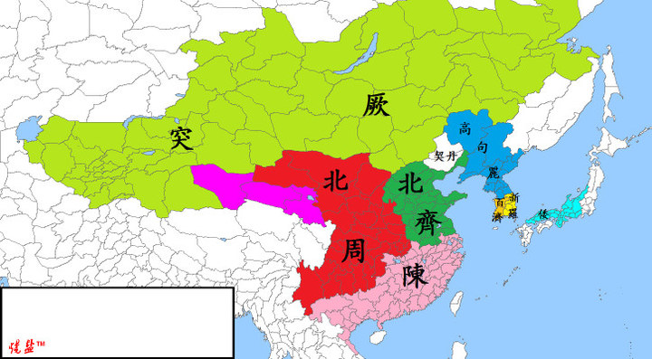 中国历代版图--南北朝至唐朝